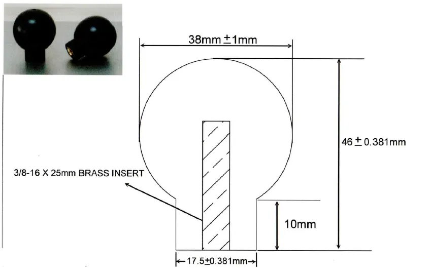 Ball Knobs #3926 Dimension