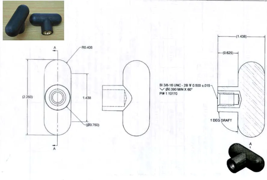 T-Knobs #540 Dimension