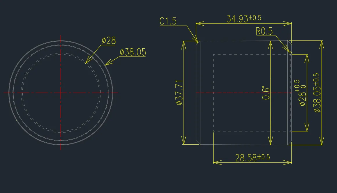 Post Cap #100-63 Dimension
